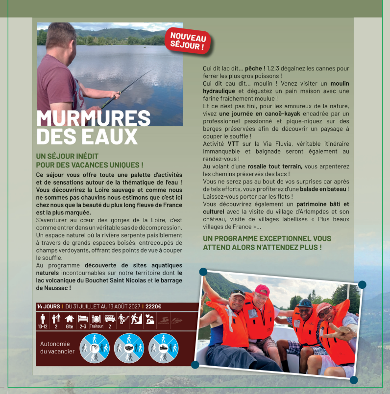 Séjour adapté Murmures des eaux